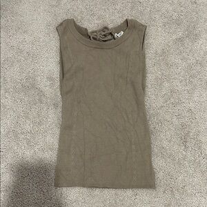 Free People Olive Green Open Back Top